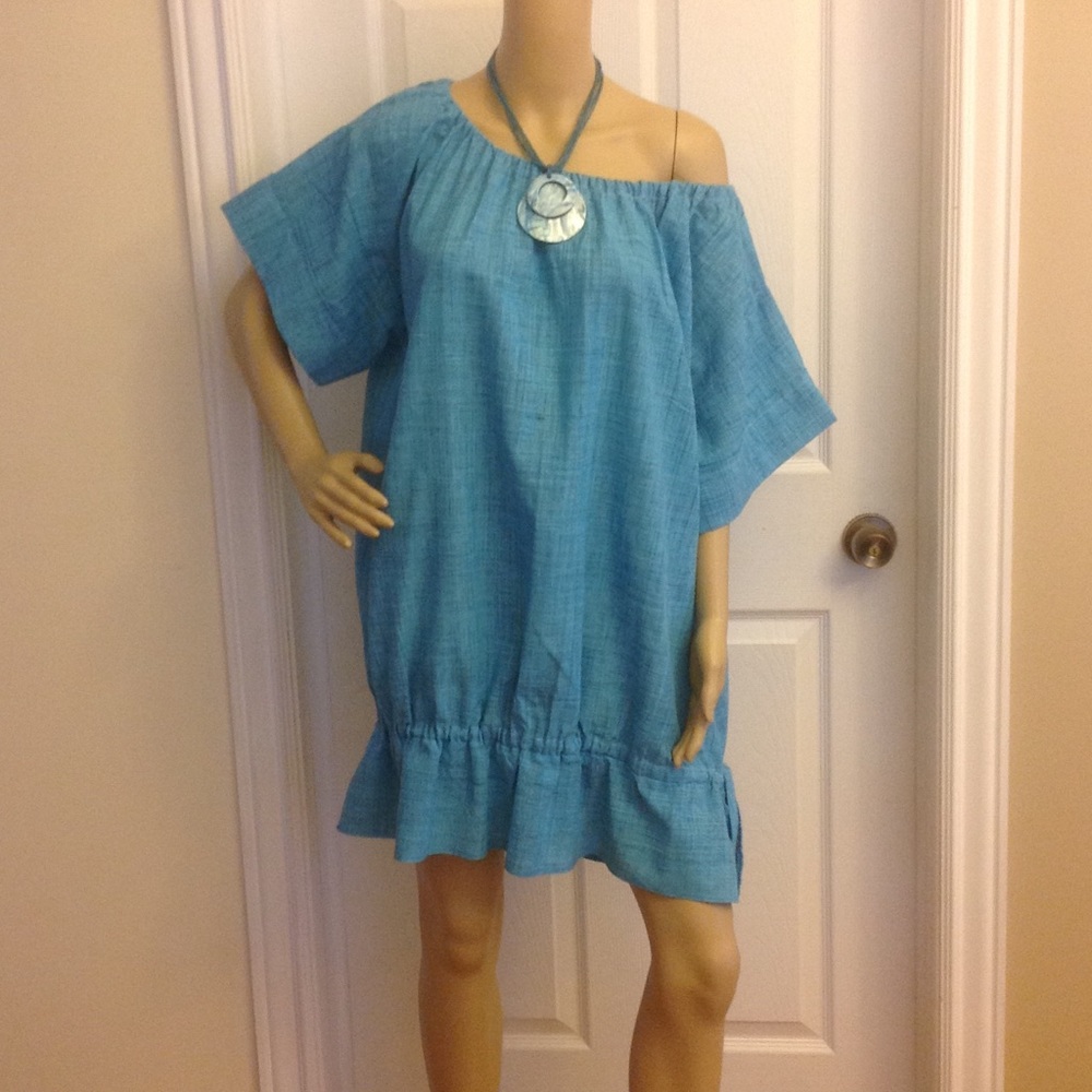 Ruffle Beach Cover Up Dress NWOT